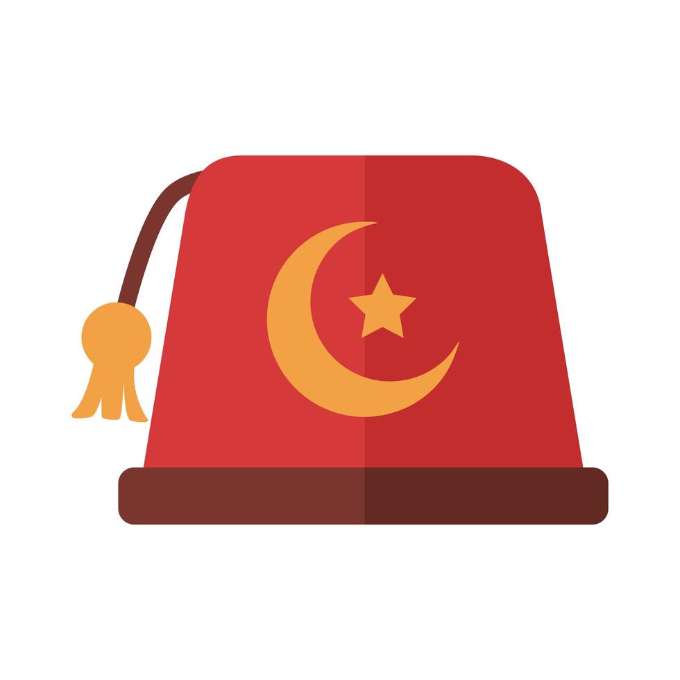 ícone de estilo simples de chapéu muçulmano vetor