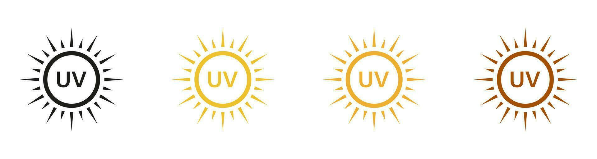 protetor solar, protetor solar creme. verão luz solar símbolo coleção. spf rótulo, ultravioleta raios proteger ícone definir. pele proteção a partir de Sol pictograma. quadra solar radiação. isolado vetor ilustração.