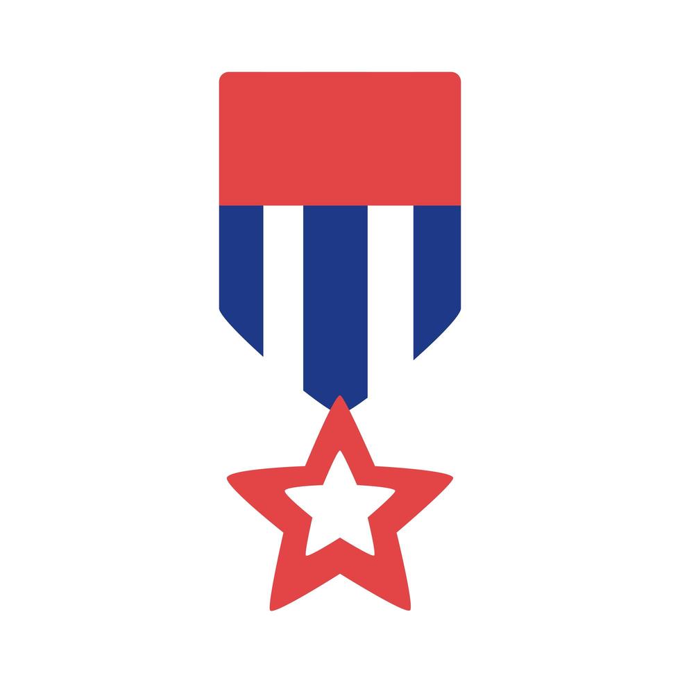medalha com estilo de silhueta da bandeira dos estados unidos da américa vetor