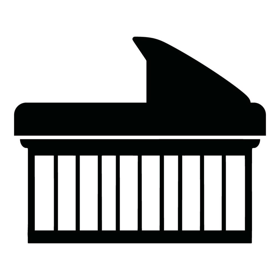 grande piano ícone silhueta vetor
