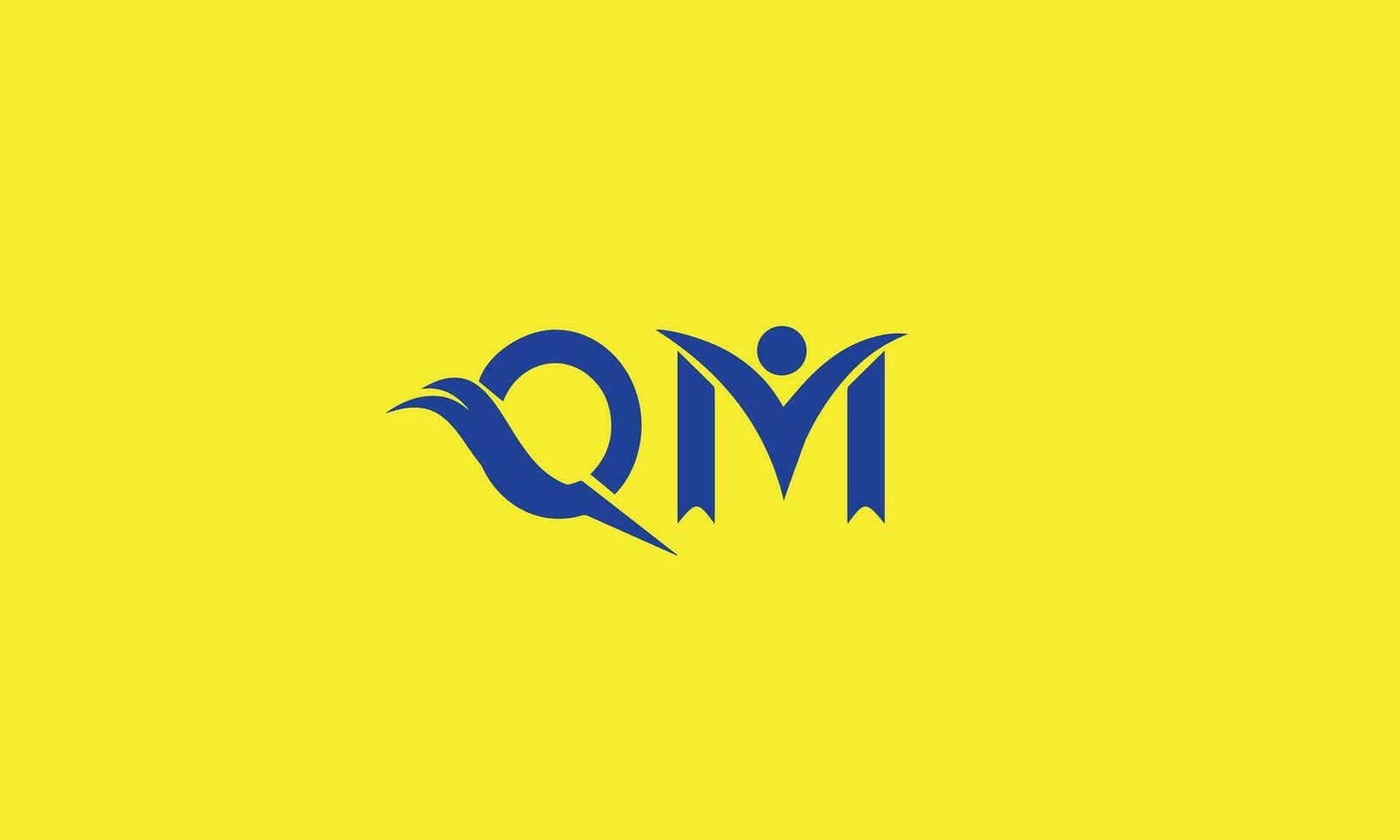 mq, qm abstrato cartas logotipo emblema monograma vetor