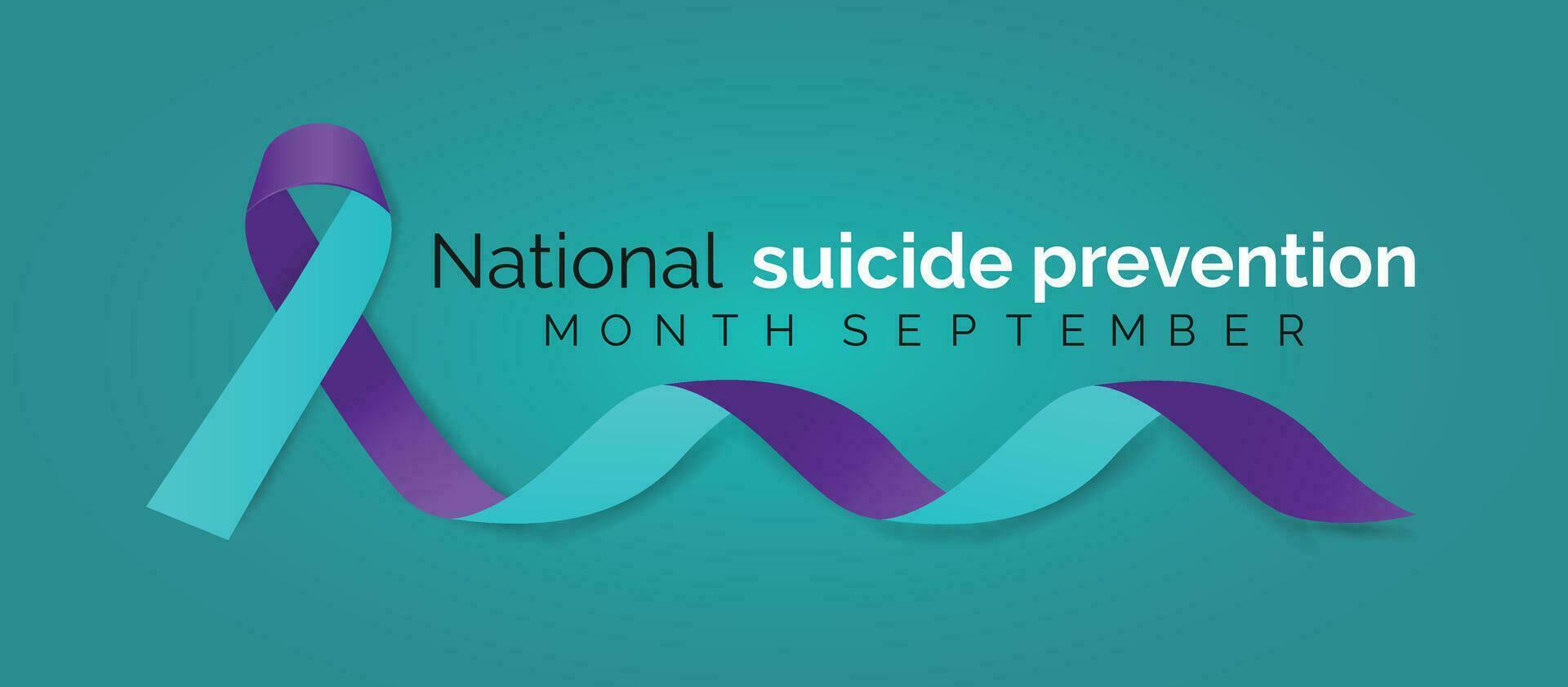 nacional suicídio prevenção mês observado cada ano durante setembro bandeira, feriado, poster, cartão e fundo desenho.vetor ilustração branco e azul cor fundo. vetor