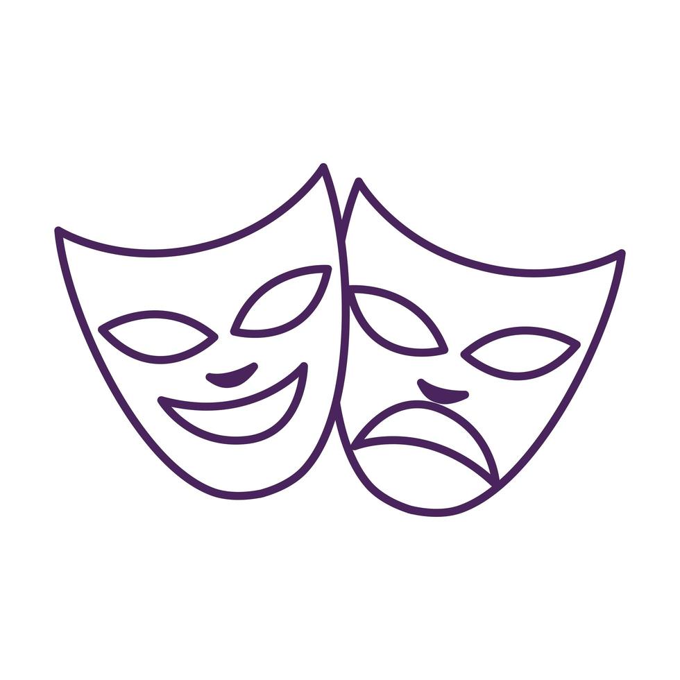 teatro mardi gras enfrenta máscaras de celebração vetor