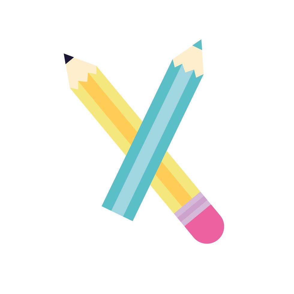 lápis cores suprimentos ícone isolado vetor