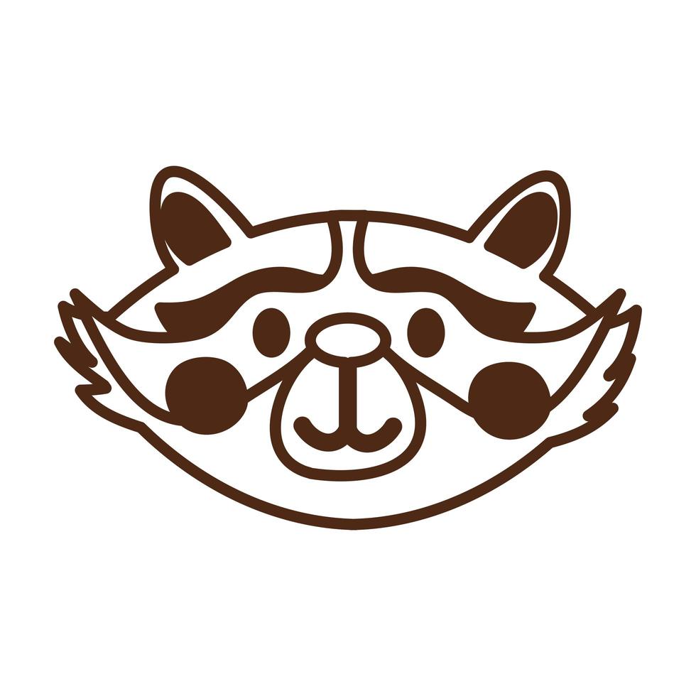 ícone de personagem animal selvagem guaxinim fofo vetor