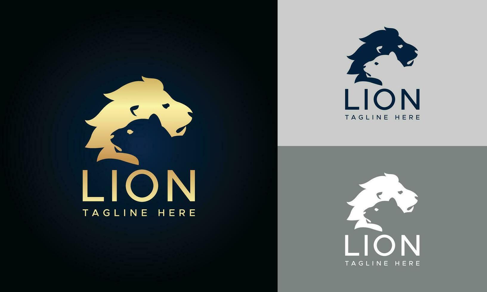 design de vetor de logotipo de escudo de leão