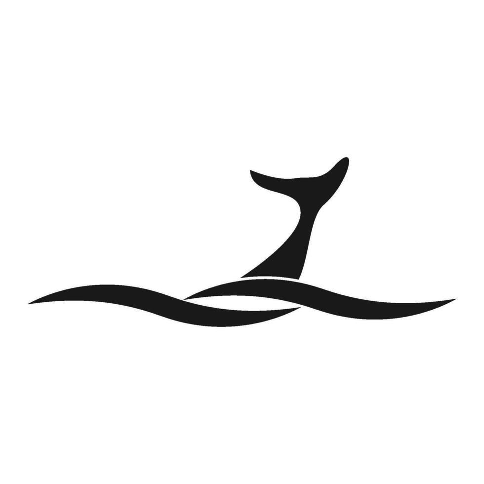 Tubarão rabo ícone logotipo vetor