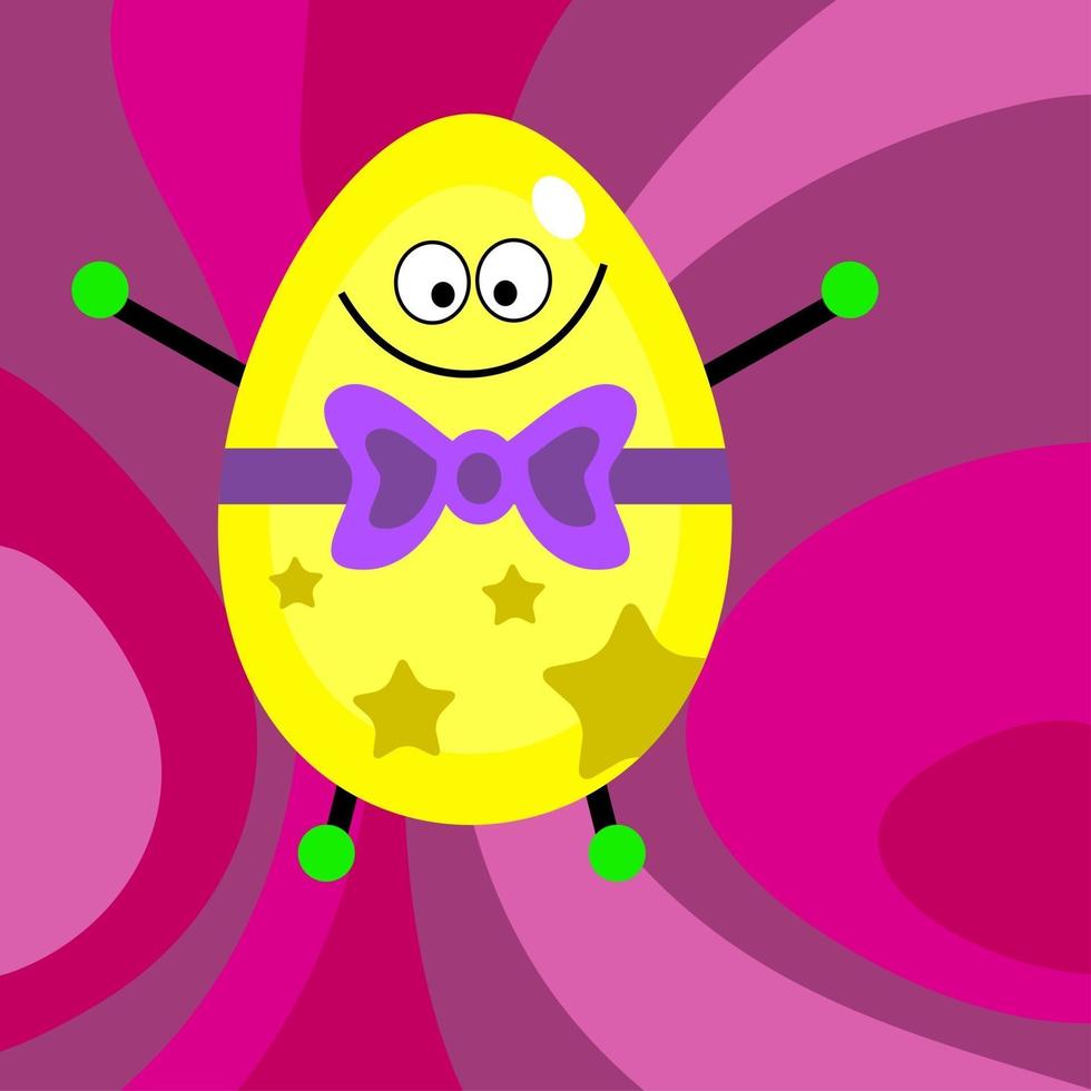 personagem feliz e sorridente ovo de páscoa vetor