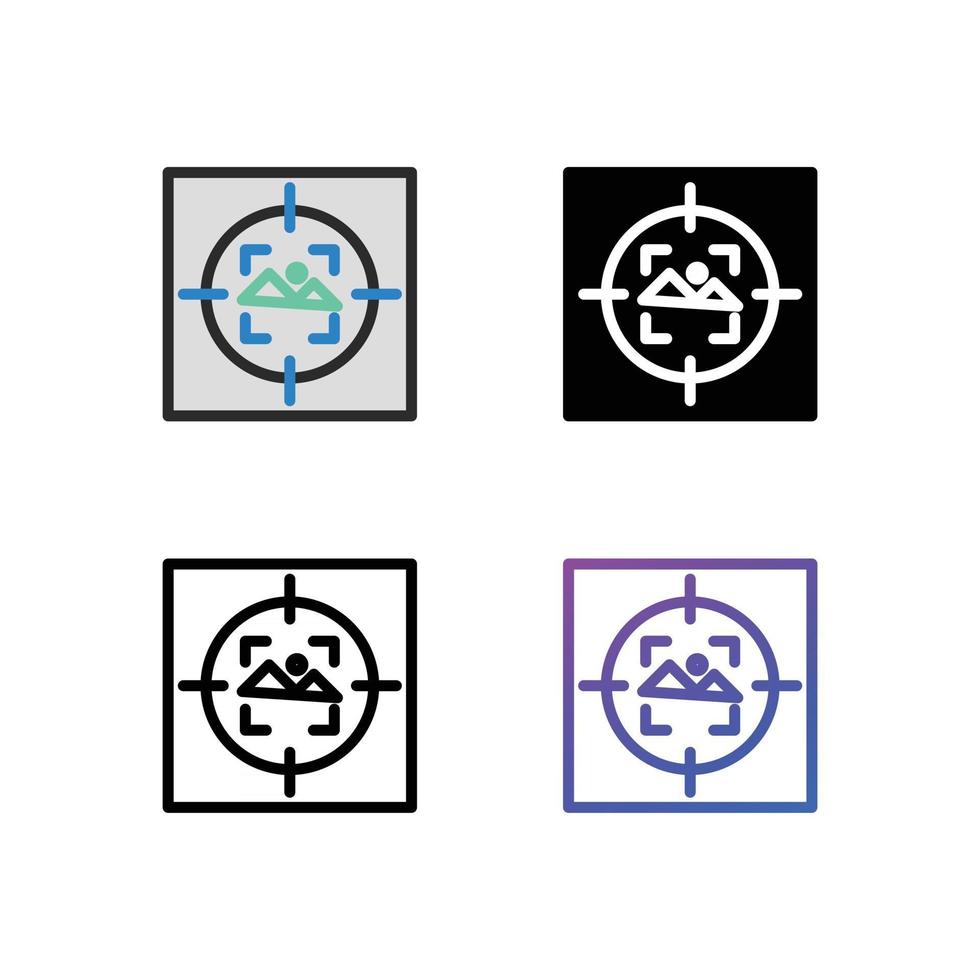 conjunto de ícones de foco automático vetor