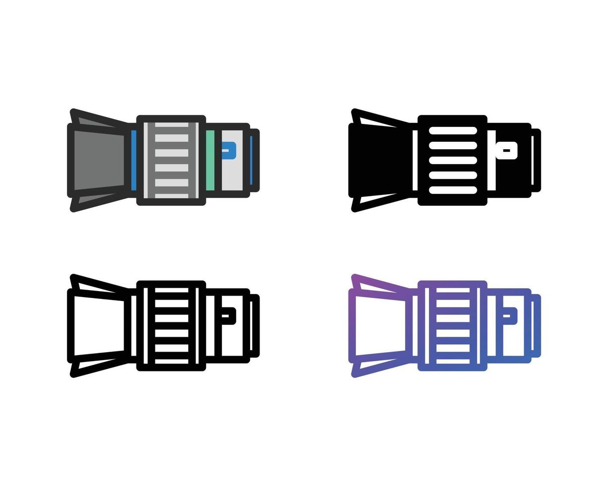conjunto de ícones de lentes de câmera vetor