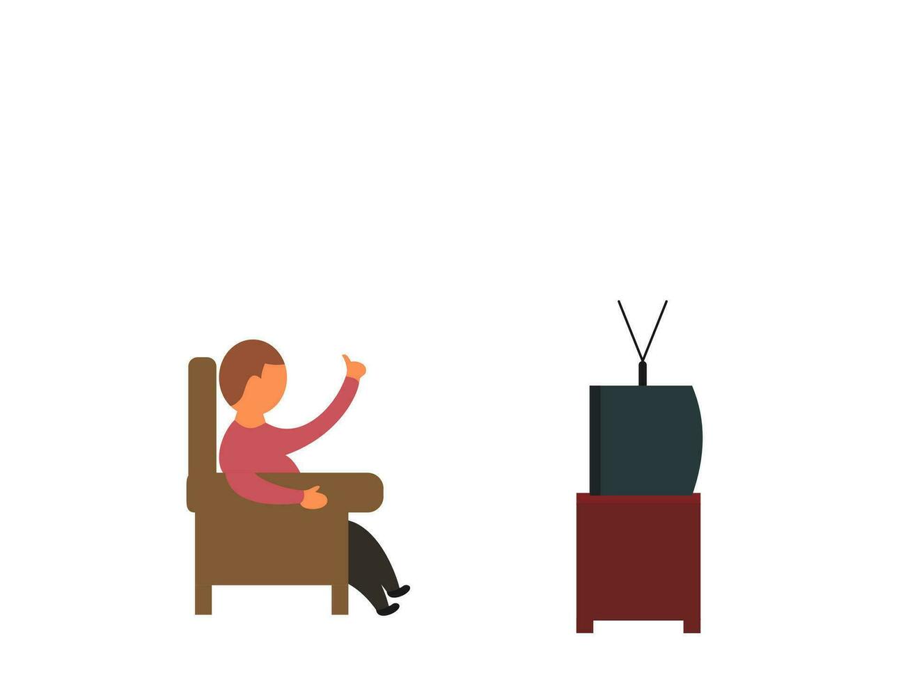 plano Projeto assistindo televisão vetor ilustração