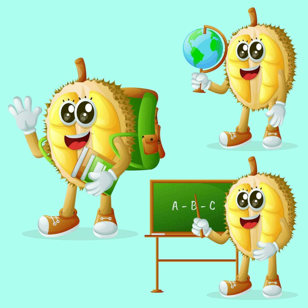 fofa durian personagens dentro Educação vetor