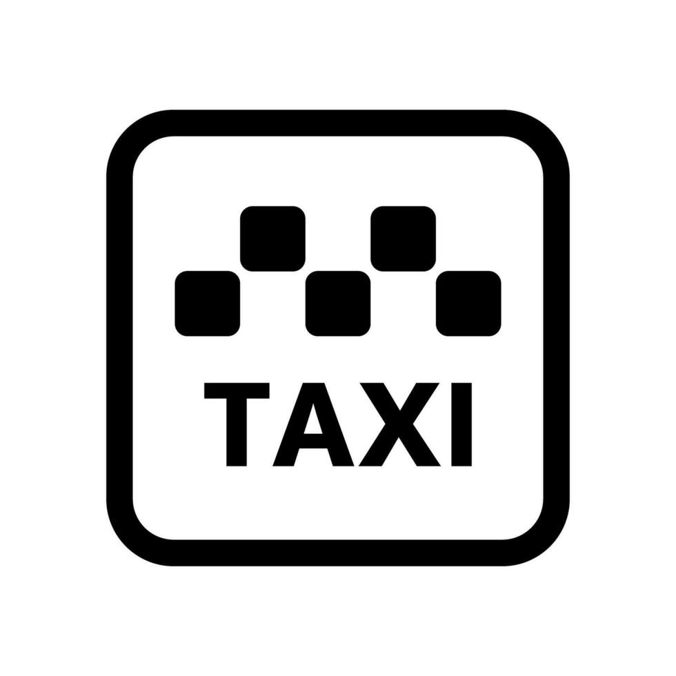 Táxi símbolo e Táxi logotipo caixa ícone. vetor. vetor