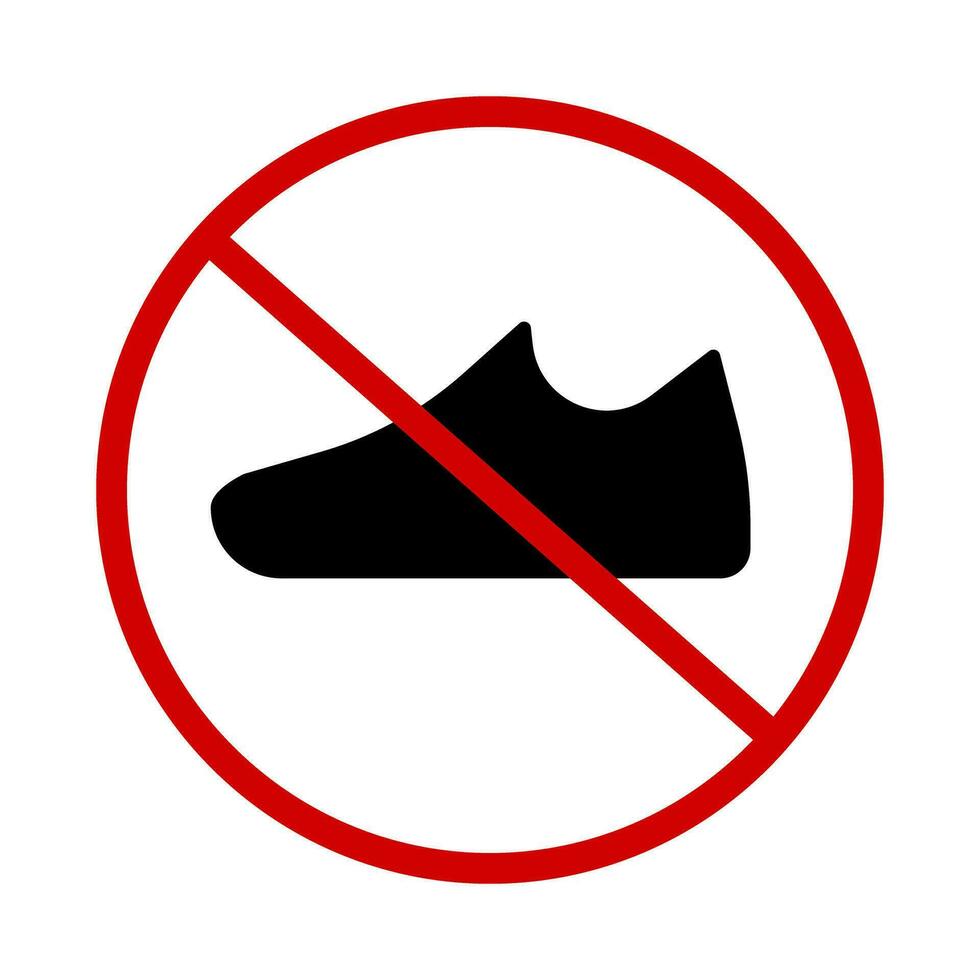 sapato proibição placa. não sapatos permitido. vetor. vetor