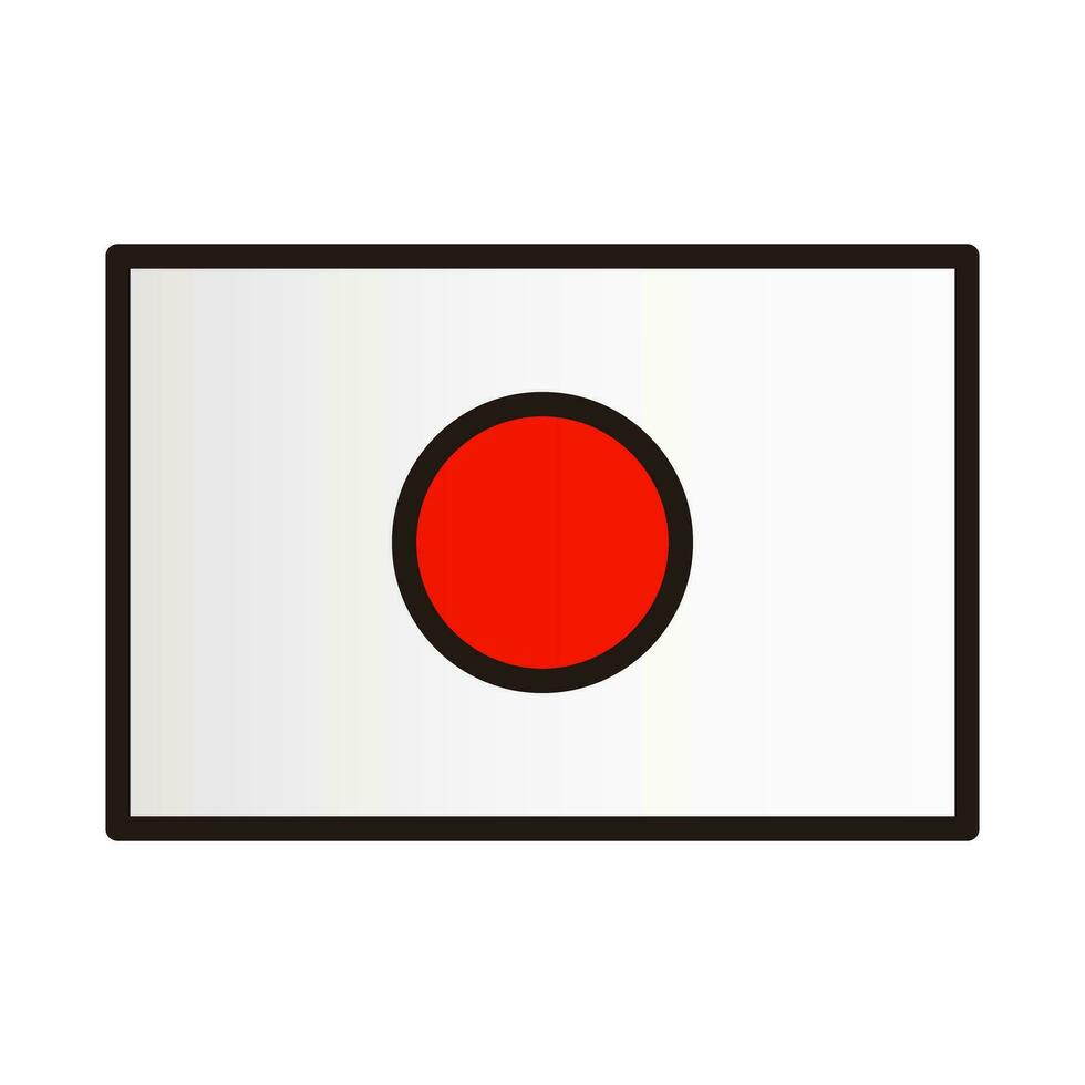 japonês bandeira dentro plano Projeto. vetor. vetor