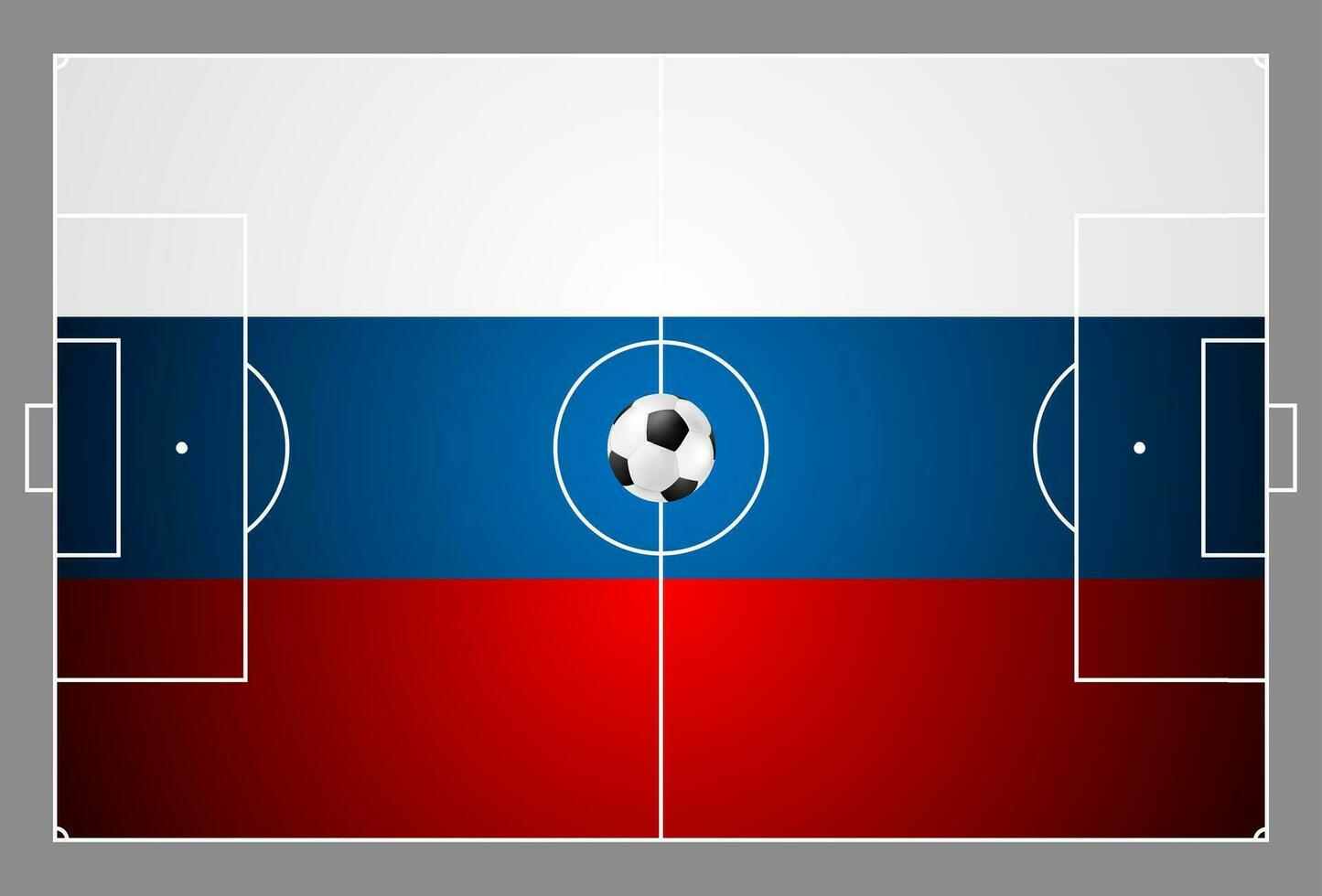 brilhante futebol fundo com bola. russo cores futebol campo vetor