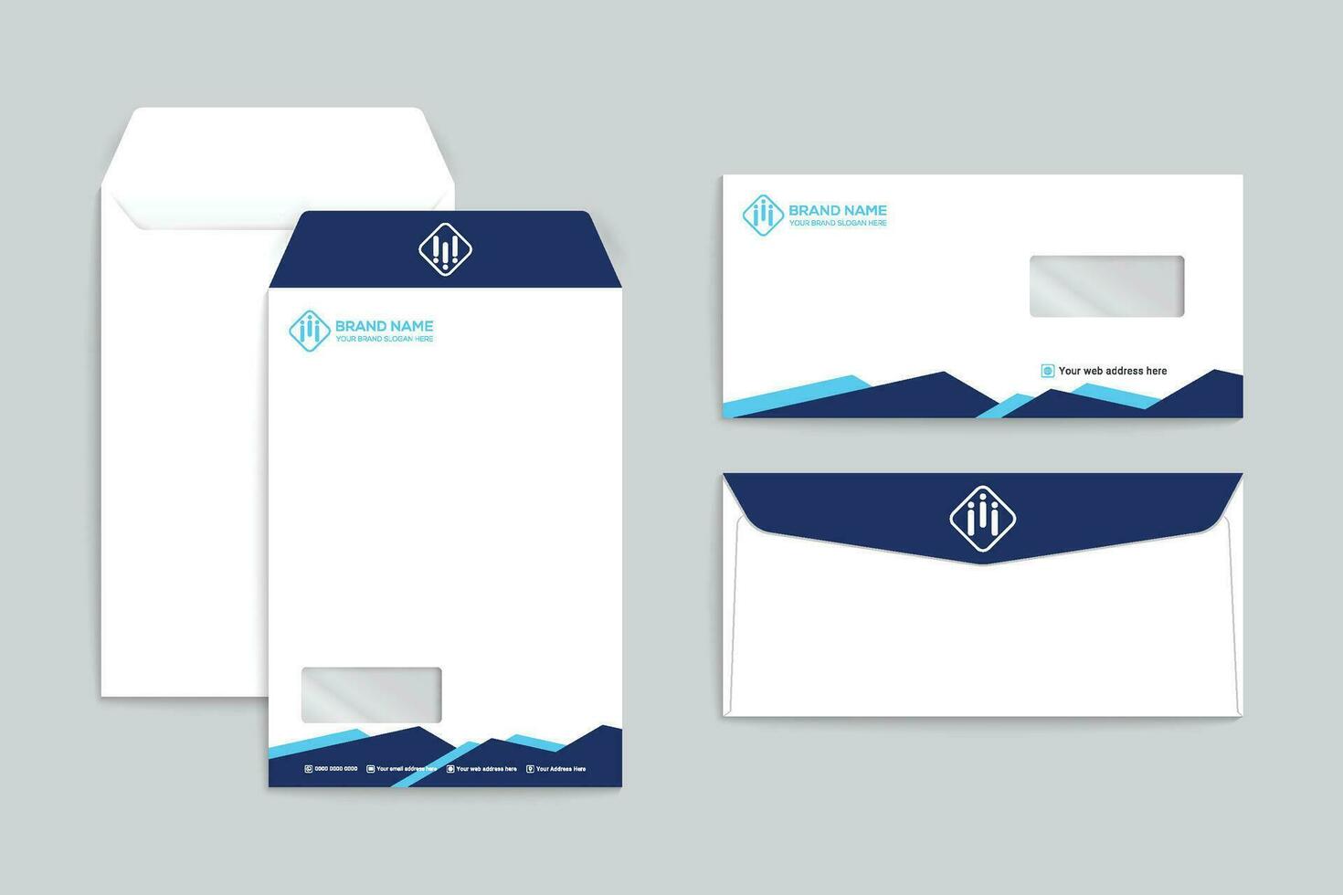 envelope Projeto com azul cor vetor