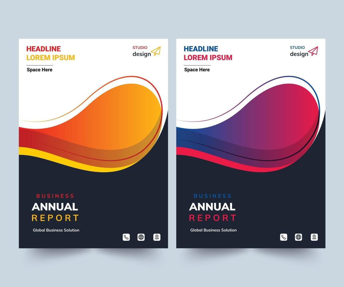 layout de design de relatório anual uso polivalente para qualquer projeto, relatório anual, folheto, panfleto, pôster, livreto, etc. vetor