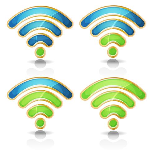 Conjunto de ícones Wi-Fi para Tablet PC Ui Game vetor