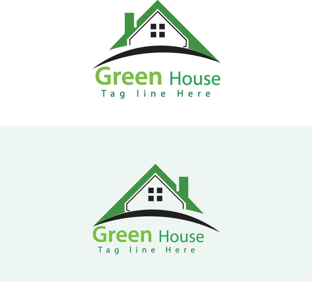vetor verde eco casa logotipo conceito