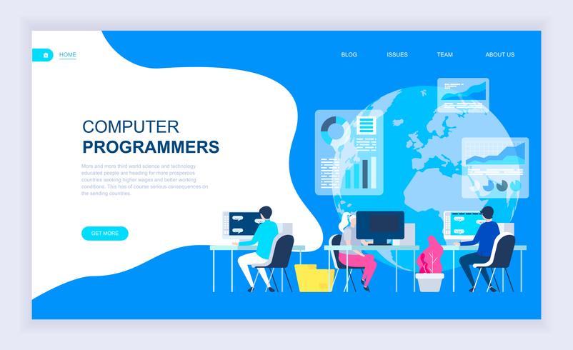 Banner da Web de programadores de computador vetor