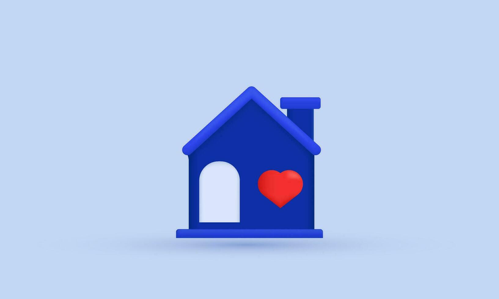 3d fique amor casa moderno ícone vetor na moda símbolos isolado em fundo