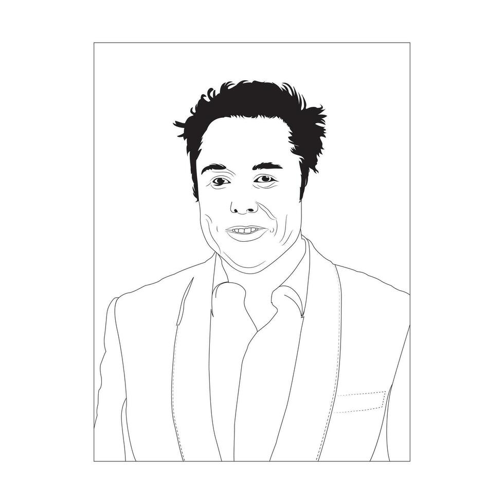 kota, Índia - junho 10, 2021 uma vetor ilustração do elon musk.famoso fundador, CEO e empreendedor elon almíscar vetor retrato. isolado em branco fundo.