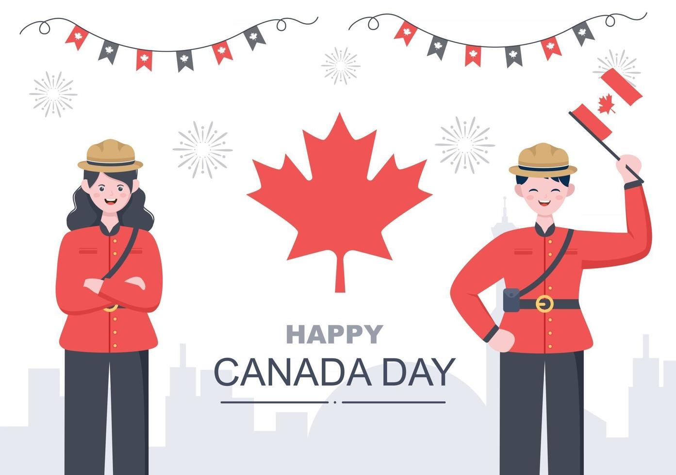 ilustração de celebração do feliz dia do canadá vetor