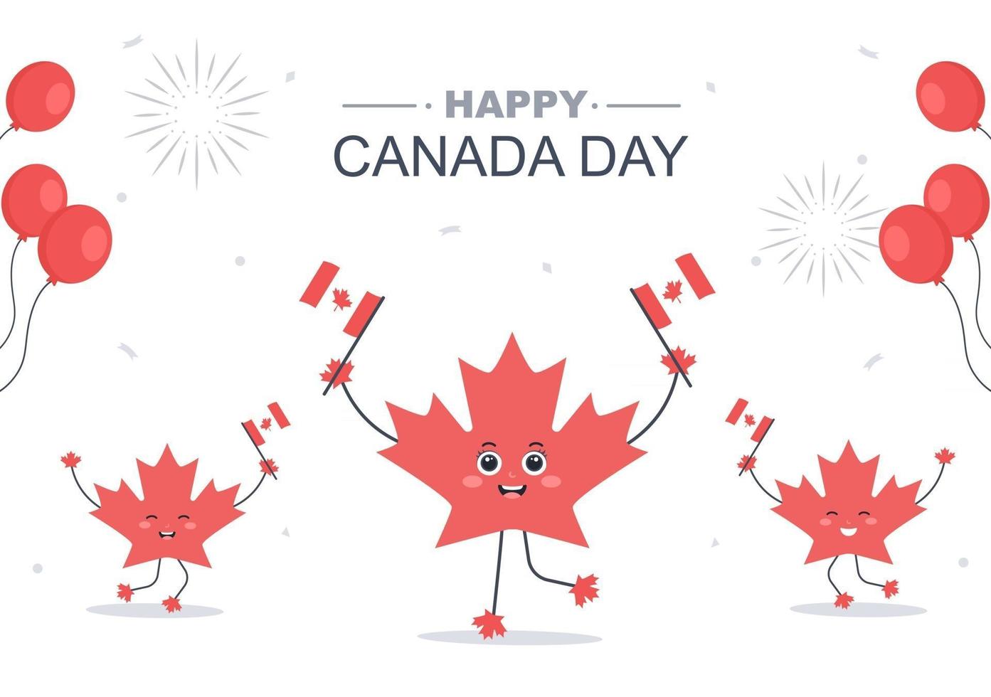 ilustração de celebração do feliz dia do canadá vetor