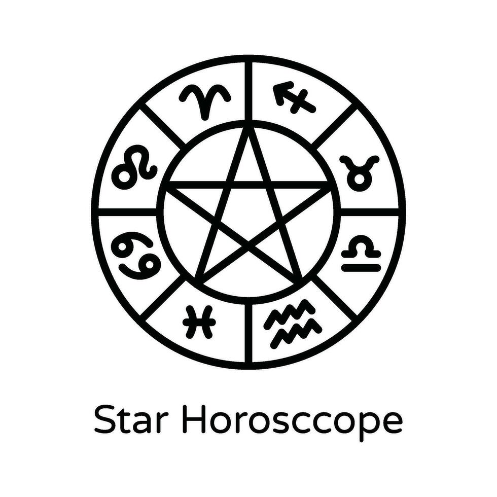 Estrela horóscopo vetor esboço ícone Projeto ilustração. astrologia e zodíaco sinais símbolo em branco fundo eps 10 Arquivo