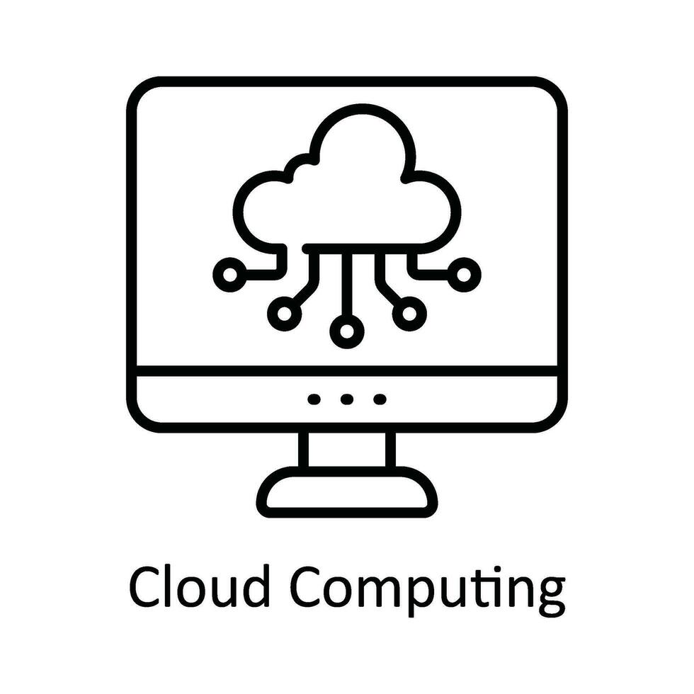 nuvem Informática vetor esboço ícone Projeto ilustração. inteligente indústrias símbolo em branco fundo eps 10 Arquivo