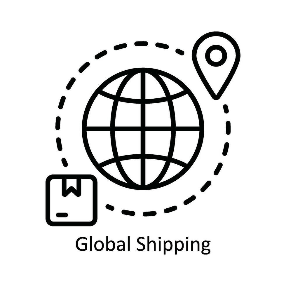 global Remessa vetor esboço ícone Projeto ilustração. produtos gestão símbolo em branco fundo eps 10 Arquivo