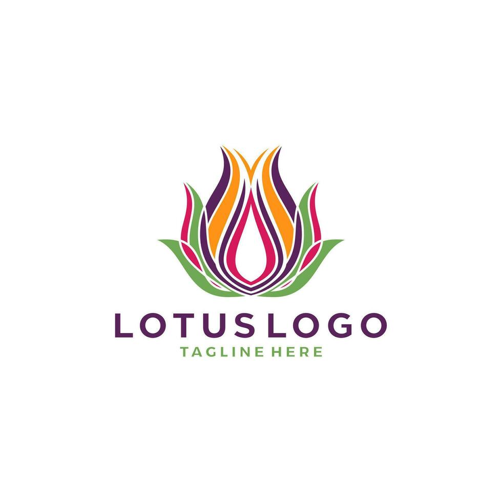 vetor folha lótus flor logotipo abstrato beleza spa salão cosméticos luxo moda