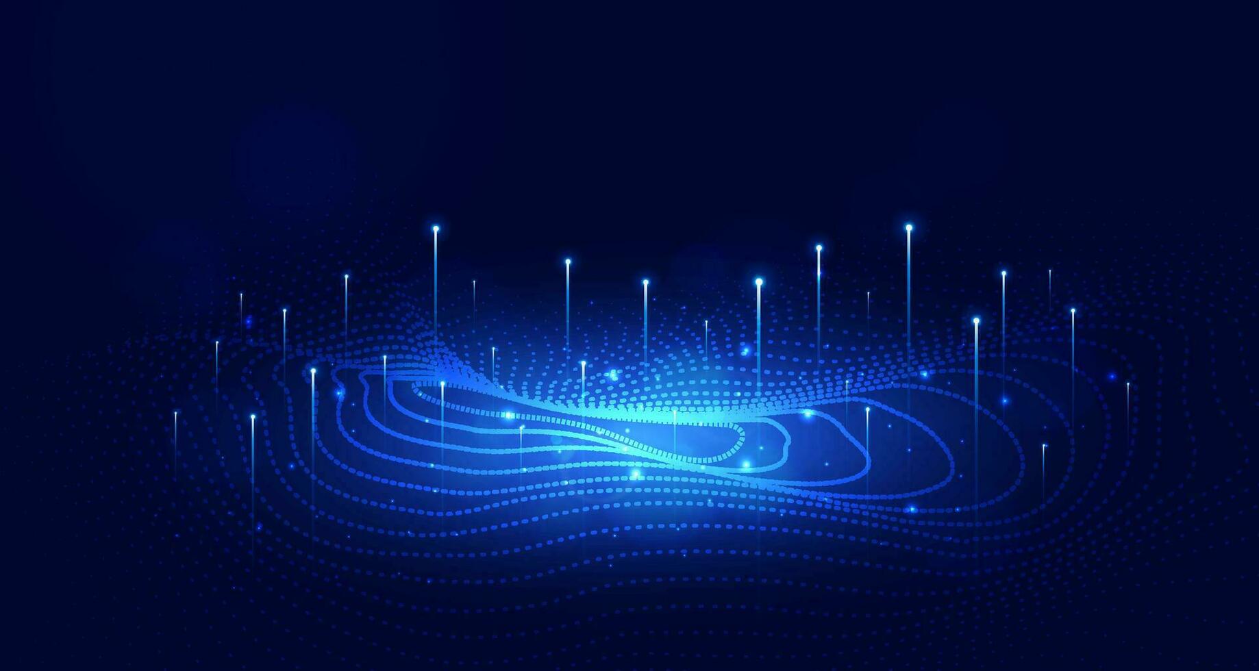 velocidade de tecnologia digital conectar fundo verde azul, informação cyber nano, comunicação abstrata, dados tecnológicos futuros de inovação, conexão de rede de internet, ai big data, ilustração de ponto de linha 3d vetor