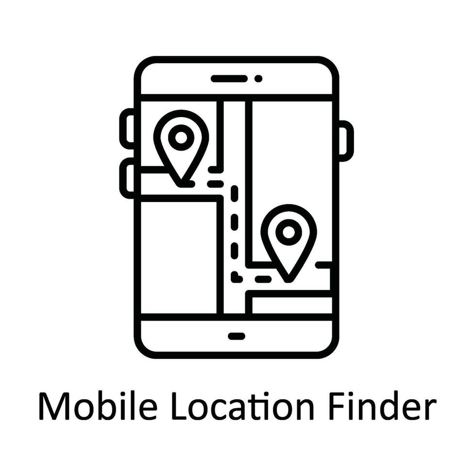 Móvel localização localizador vetor esboço ícone Projeto ilustração. mapa e navegação símbolo em branco fundo eps 10 Arquivo