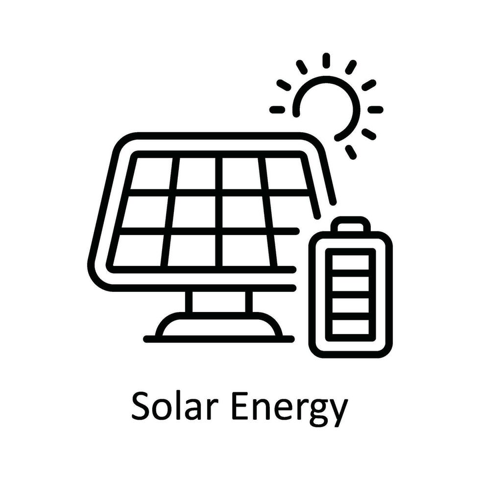 solar energia vetor esboço ícone Projeto ilustração. inteligente indústrias símbolo em branco fundo eps 10 Arquivo