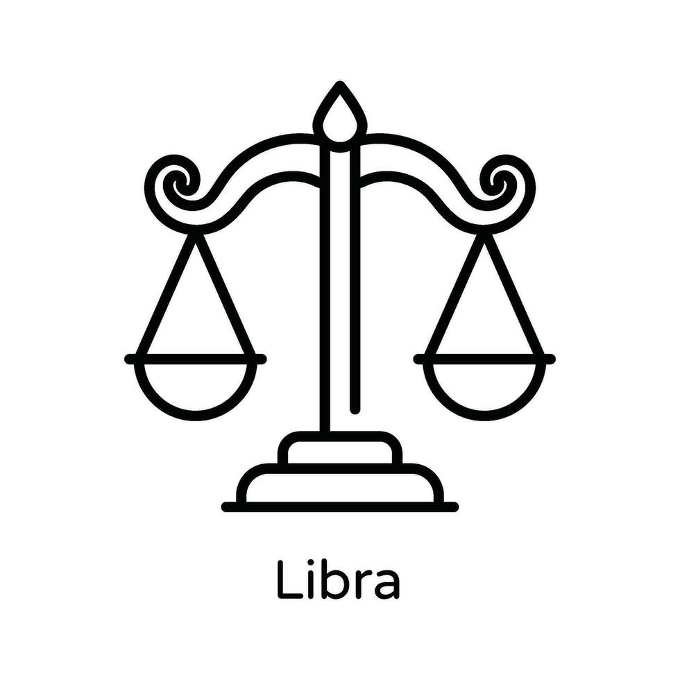 Libra vetor esboço ícone Projeto ilustração. astrologia e zodíaco sinais símbolo em branco fundo eps 10 Arquivo