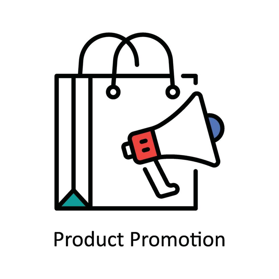 produtos promoção vetor preencher esboço ícone Projeto ilustração. digital marketing símbolo em branco fundo eps 10 Arquivo