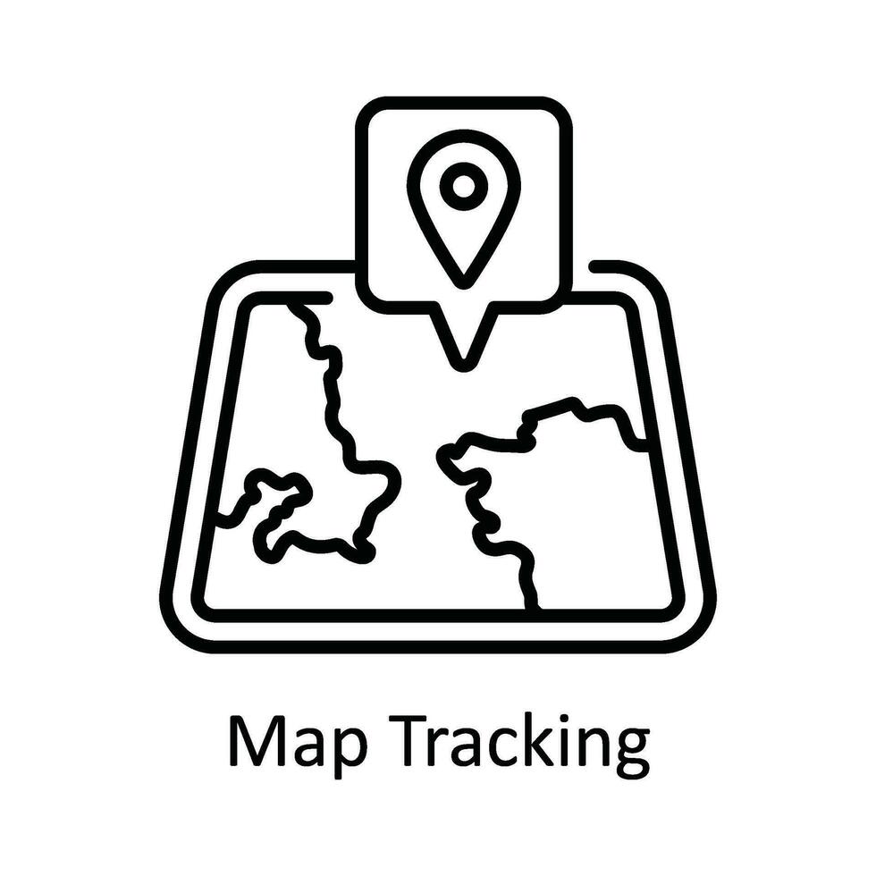 mapa rastreamento vetor esboço ícone Projeto ilustração. mapa e navegação símbolo em branco fundo eps 10 Arquivo