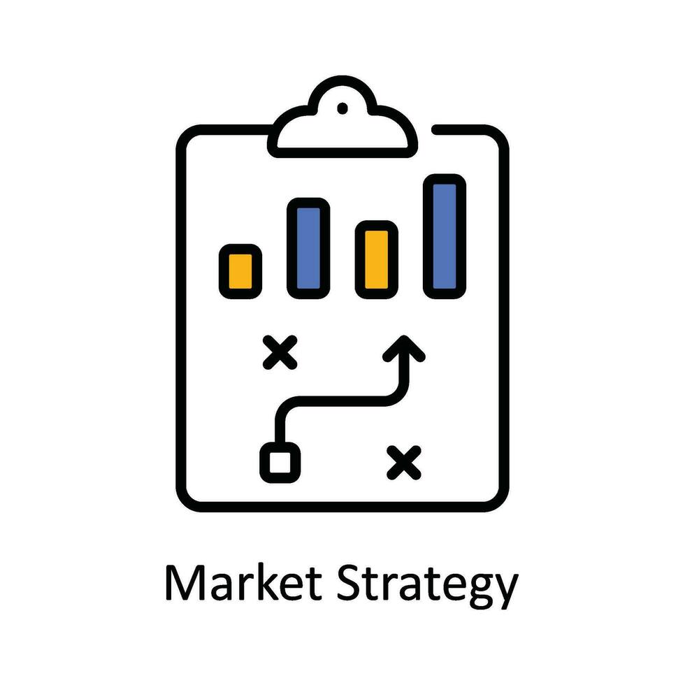 mercado estratégia vetor preencher esboço ícone Projeto ilustração. digital marketing símbolo em branco fundo eps 10 Arquivo
