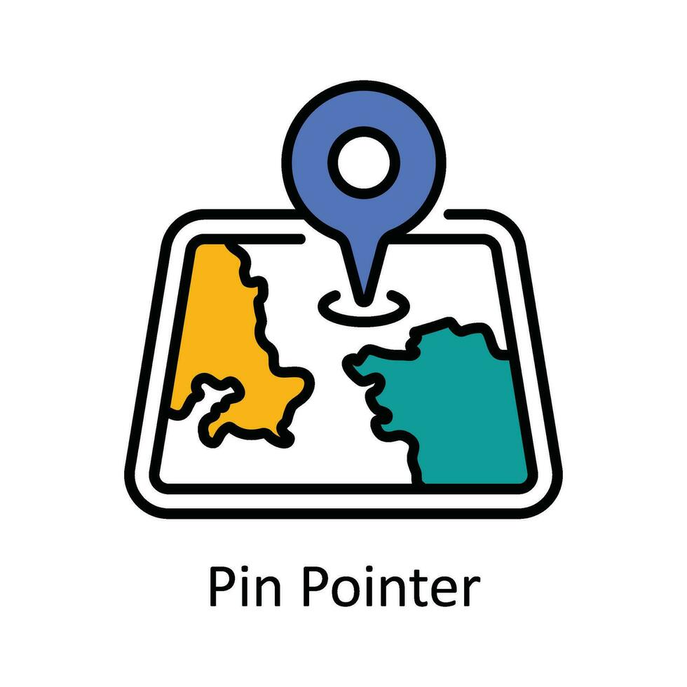 PIN ponteiro vetor preencher esboço ícone Projeto ilustração. mapa e navegação símbolo em branco fundo eps 10 Arquivo
