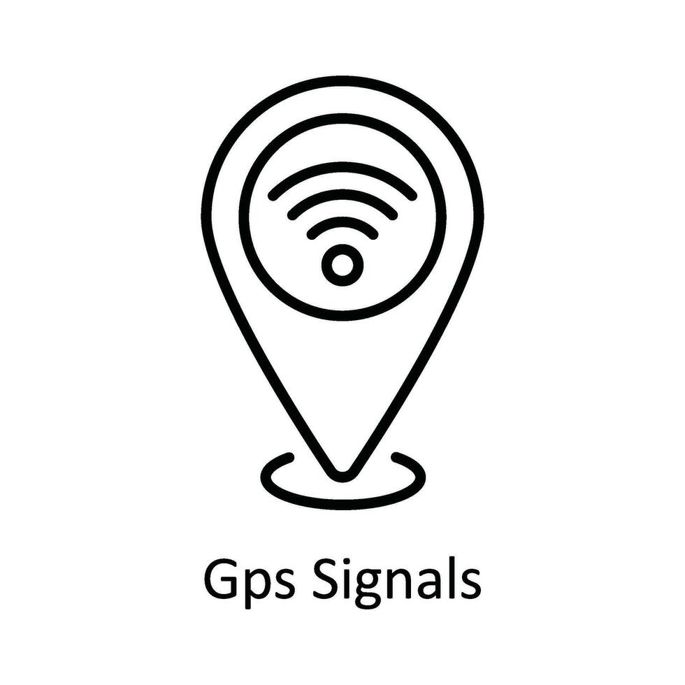 GPS sinais vetor esboço ícone Projeto ilustração. mapa e navegação símbolo em branco fundo eps 10 Arquivo