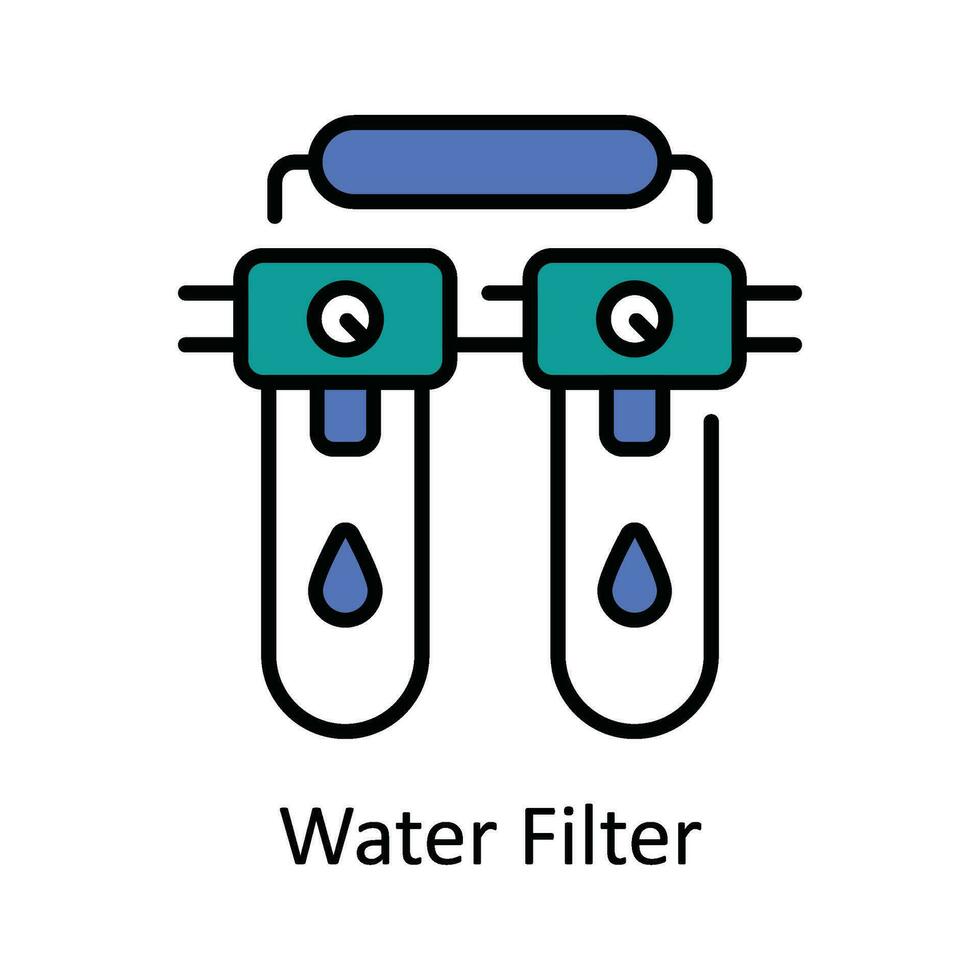 água filtro vetor preencher esboço ícone Projeto ilustração. casa reparar e manutenção símbolo em branco fundo eps 10 Arquivo