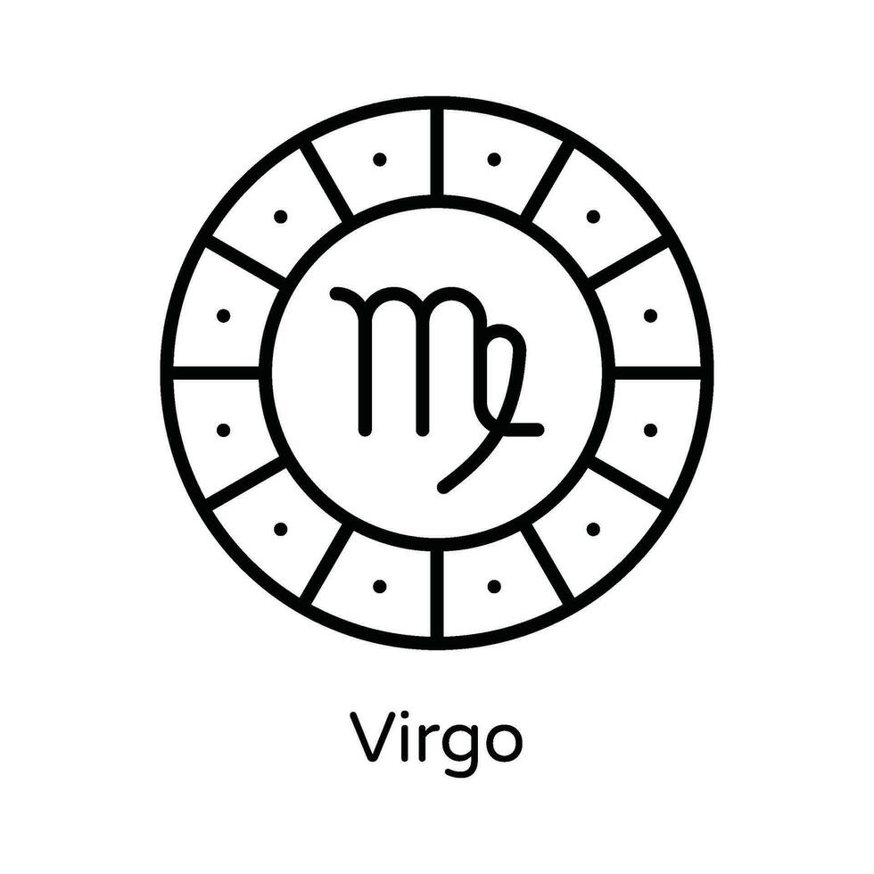 Virgem vetor esboço ícone Projeto ilustração. astrologia e zodíaco sinais símbolo em branco fundo eps 10 Arquivo