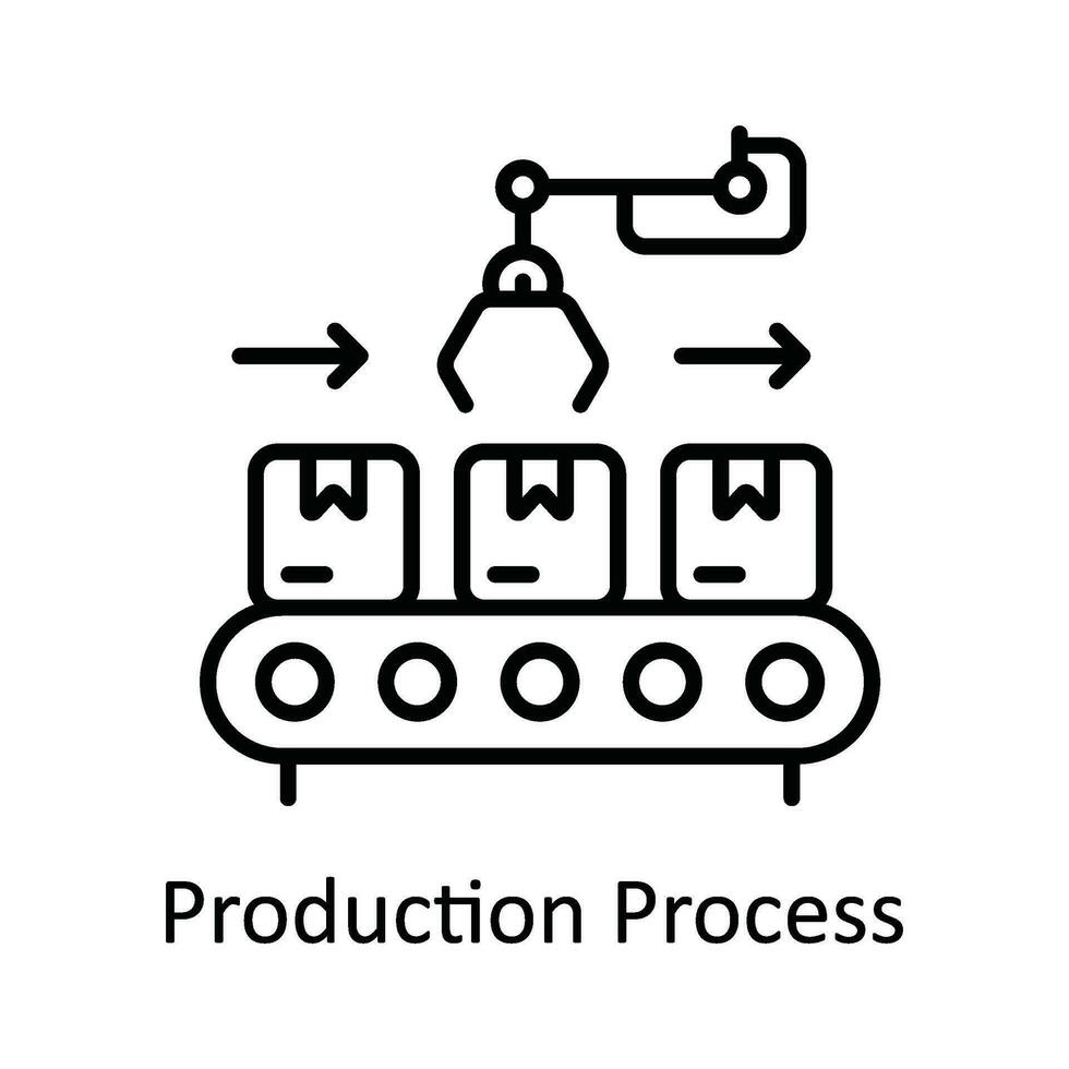 Produção processo vetor esboço ícone Projeto ilustração. inteligente indústrias símbolo em branco fundo eps 10 Arquivo