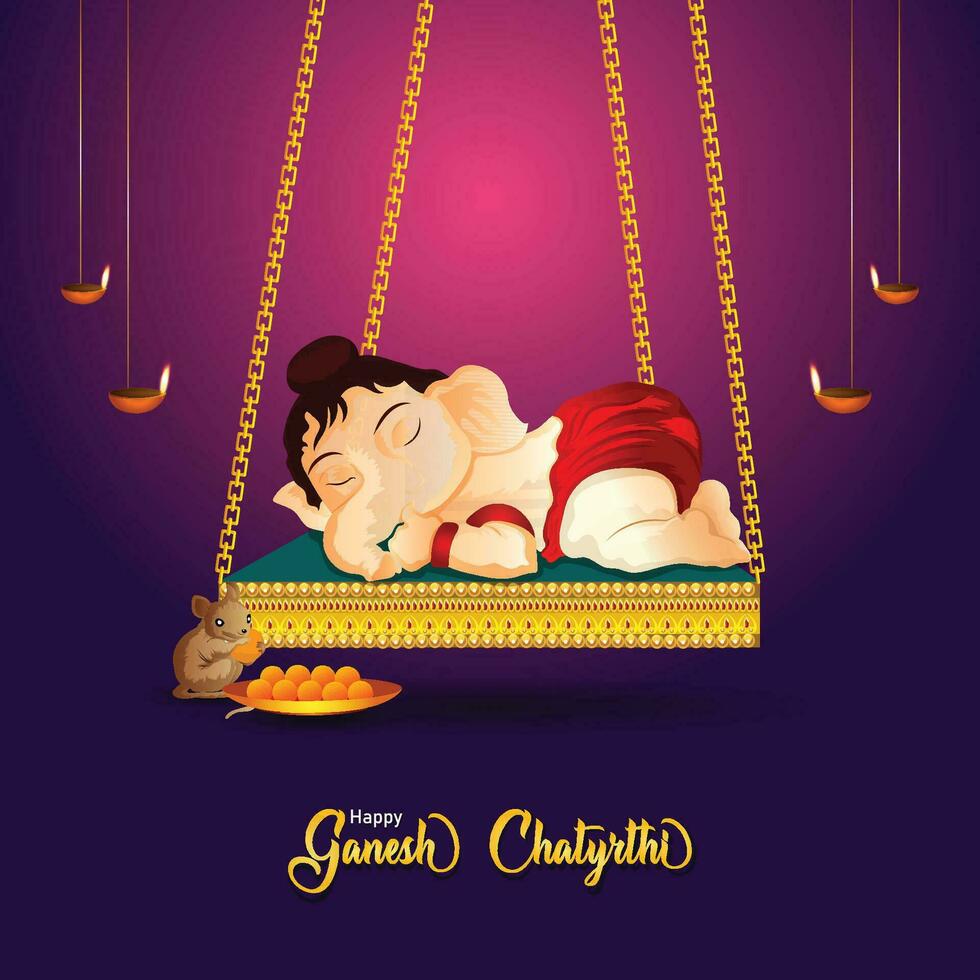 feliz ganesh chaturthi indiano festival vetor