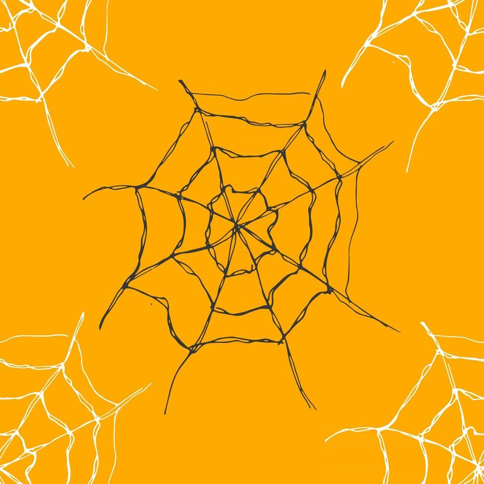 ilustração em vetor padrão sem emenda de teia de aranha. desenho desenhado à mão fundo web