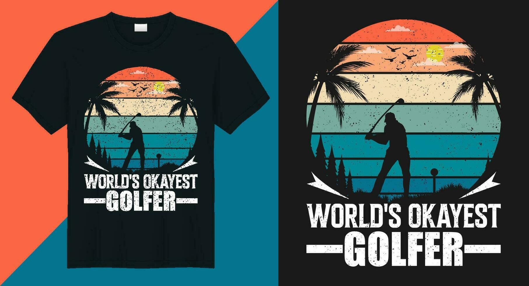 os mundos ok jogador de golfe vetor golfe camiseta Projeto