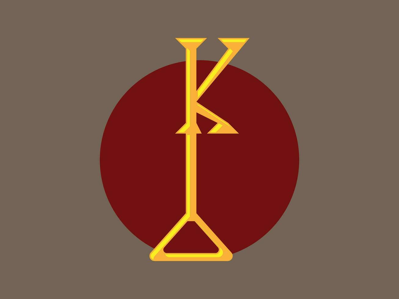 chave ou k carta logotipo vetor