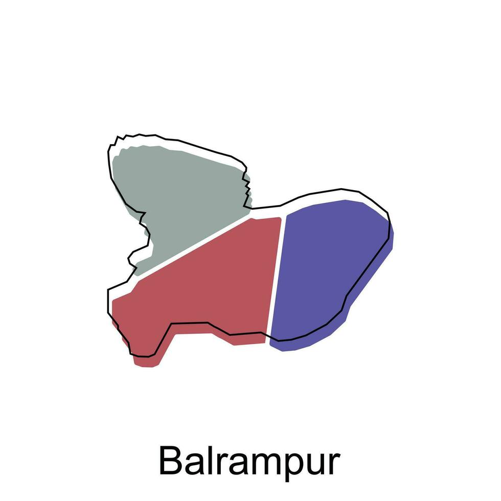 balrampur mapa ilustração projeto, vetor modelo com esboço gráfico esboço estilo isolado em branco fundo